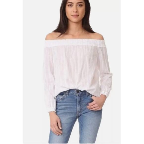 Rag & Bone Drew Off the Shoulder White Top size XSmall - Picture 1 of 12